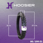 Hoosier Racing Tire 80/100-21 MX30F Dirt Bike Front Tube Type Tire Ideal for 125, 250, 450cc Bikes with Hoosier Keychain